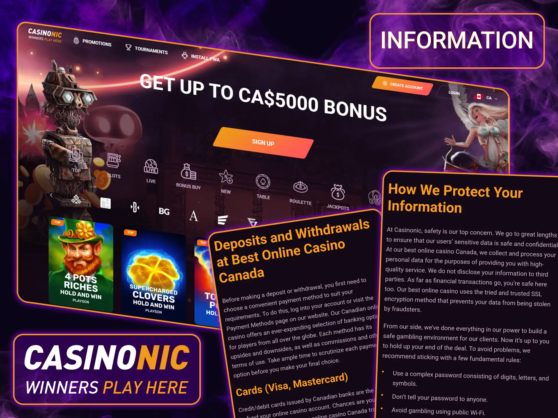 Learn all about Casinonic, including its licenses, security protocols, and commitment to player safety.