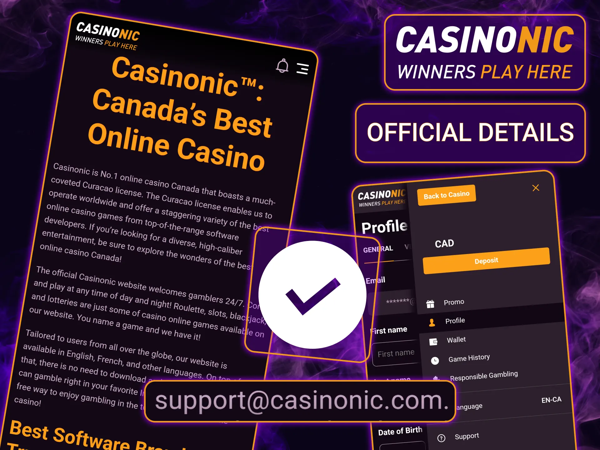 Be sure to contact the right team by consulting Casinonic’s official contact information guide.