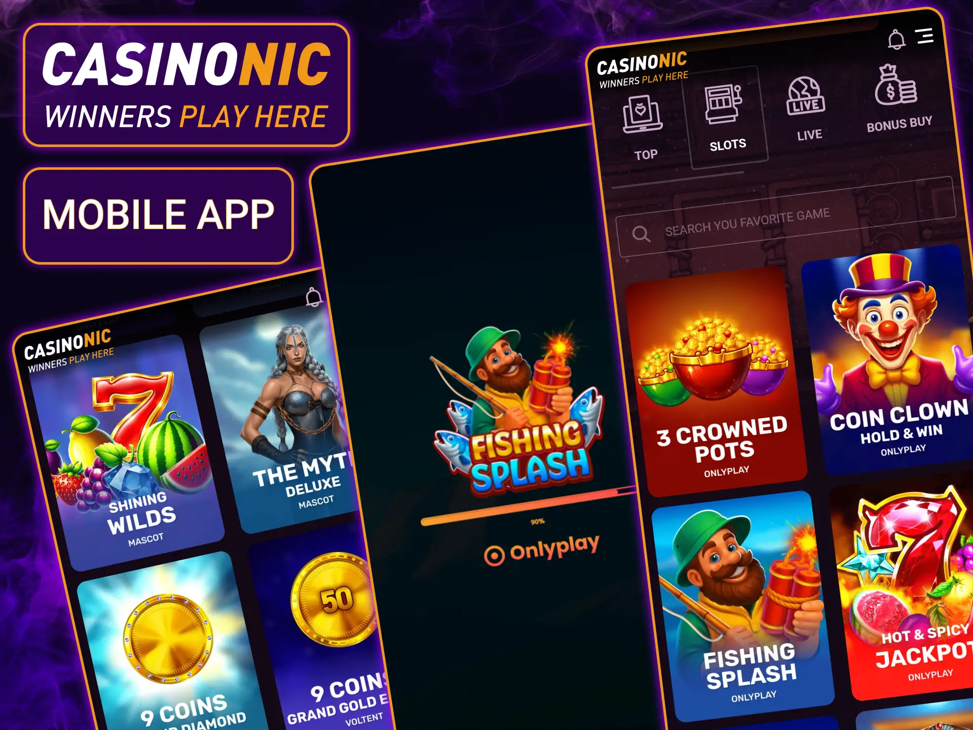 Use the mobile app for playing slots at Casinonic to enjoy your favorite reels while commuting or relaxing.