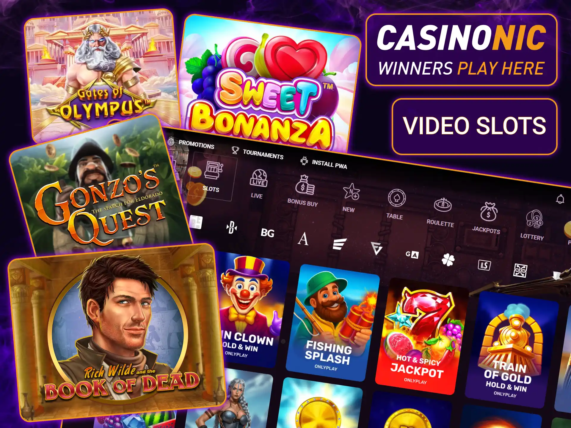 Immerse yourself in cinematic Video slots featuring complex storylines and bonus rounds at Casinonic.