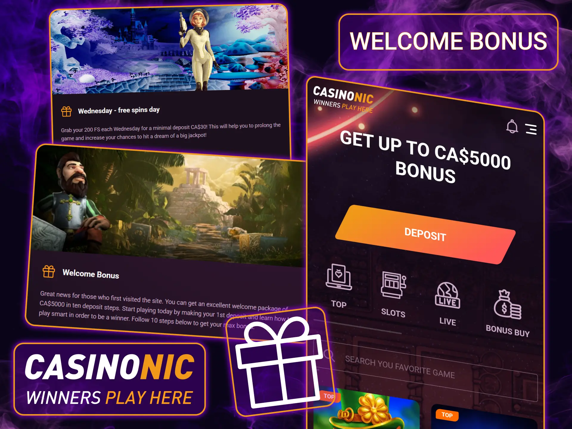Unlock the exclusive welcome bonus for Slot players at Casinonic and get extra spins on your first deposit.